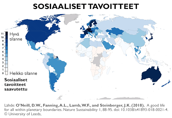 Sosiaaliset tavoitteet kartta